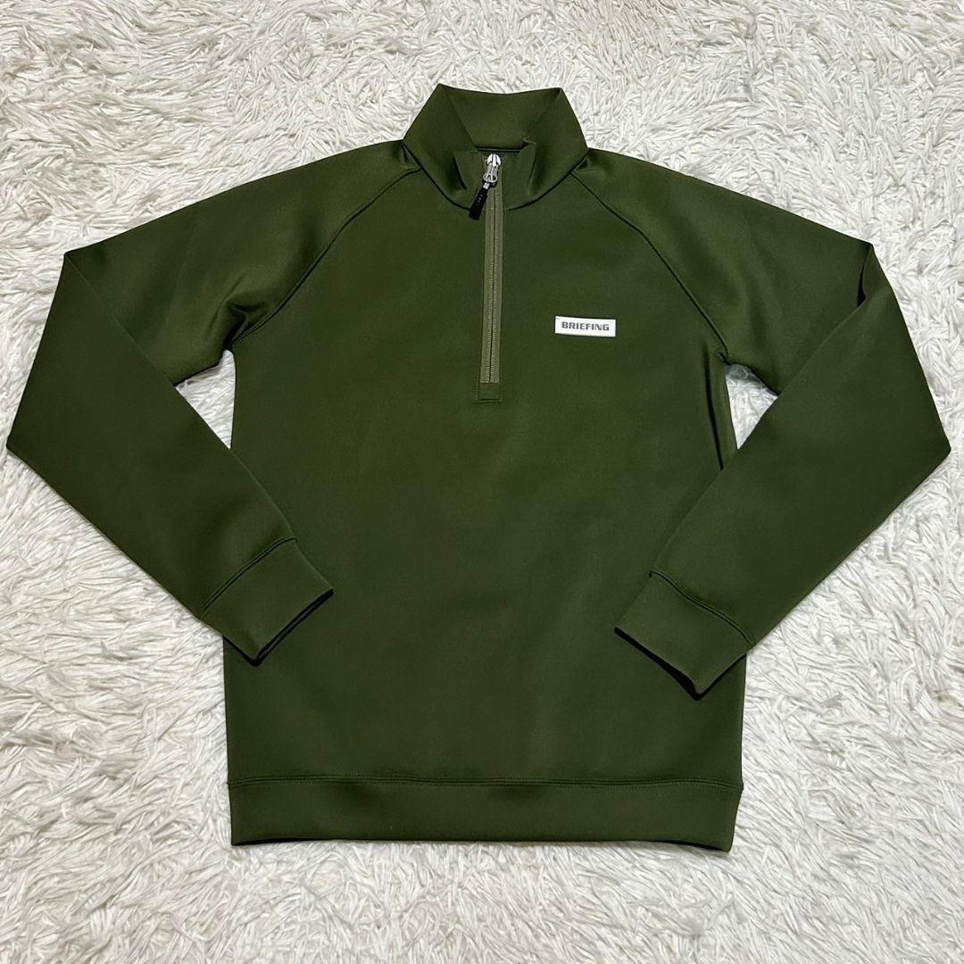ブリーフィング BRIEFING エンボスロゴ ハーフジップ レディース カーキ