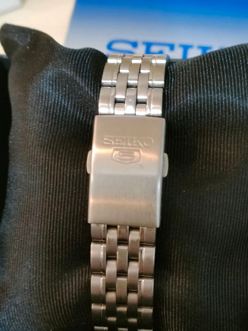 【美品】SEIKO 5 デイト 裏スケルトン 自動巻腕時計