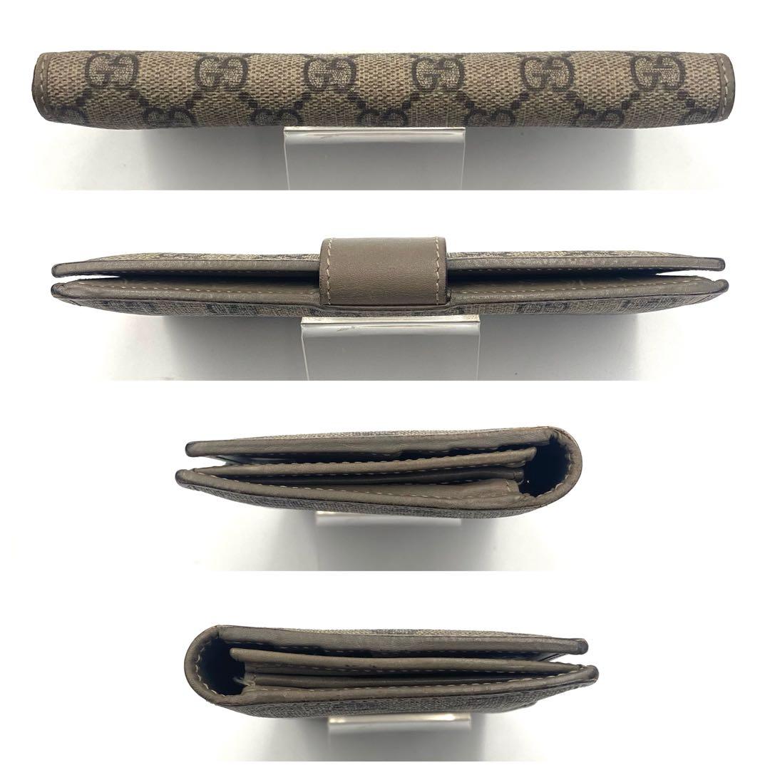 GUCCI グッチ GG柄 GG スプリーム 長財布 グレージュ ゴールド金具