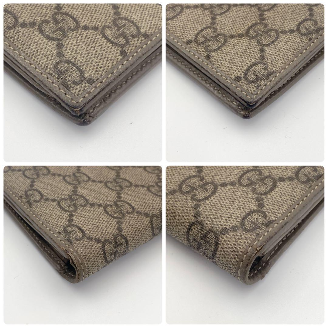 GUCCI グッチ GG柄 GG スプリーム 長財布 グレージュ ゴールド金具