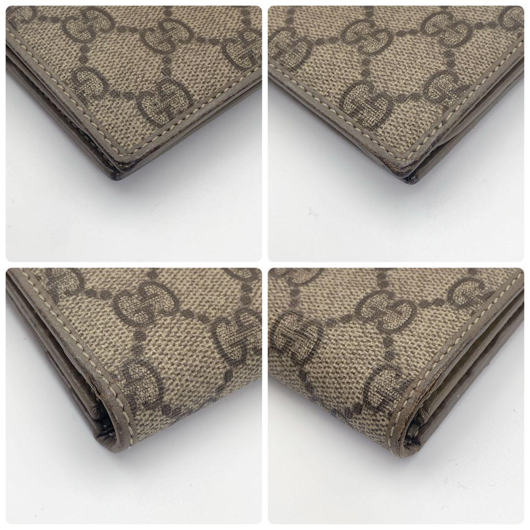 GUCCI グッチ GG柄 GG スプリーム 長財布 グレージュ ゴールド金具