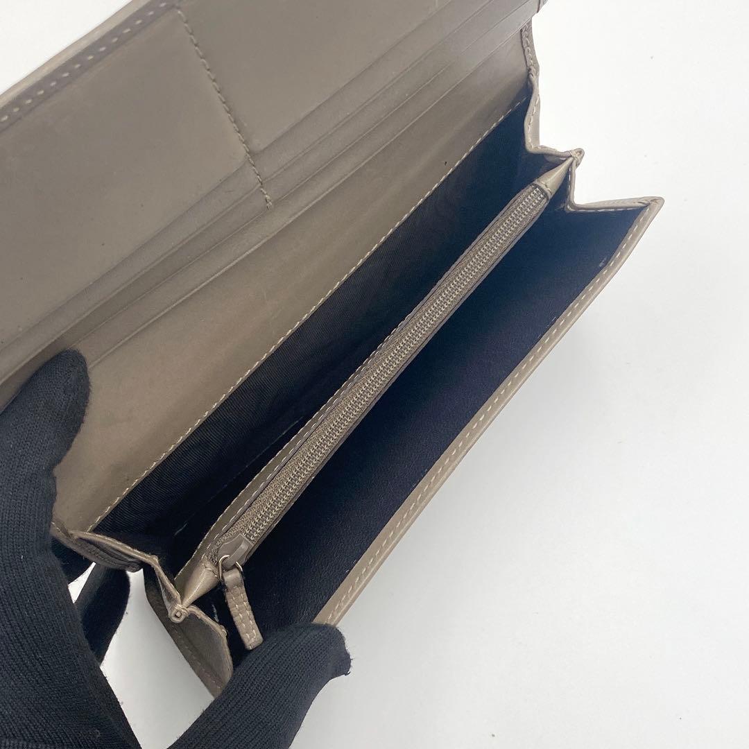 GUCCI グッチ GG柄 GG スプリーム 長財布 グレージュ ゴールド金具