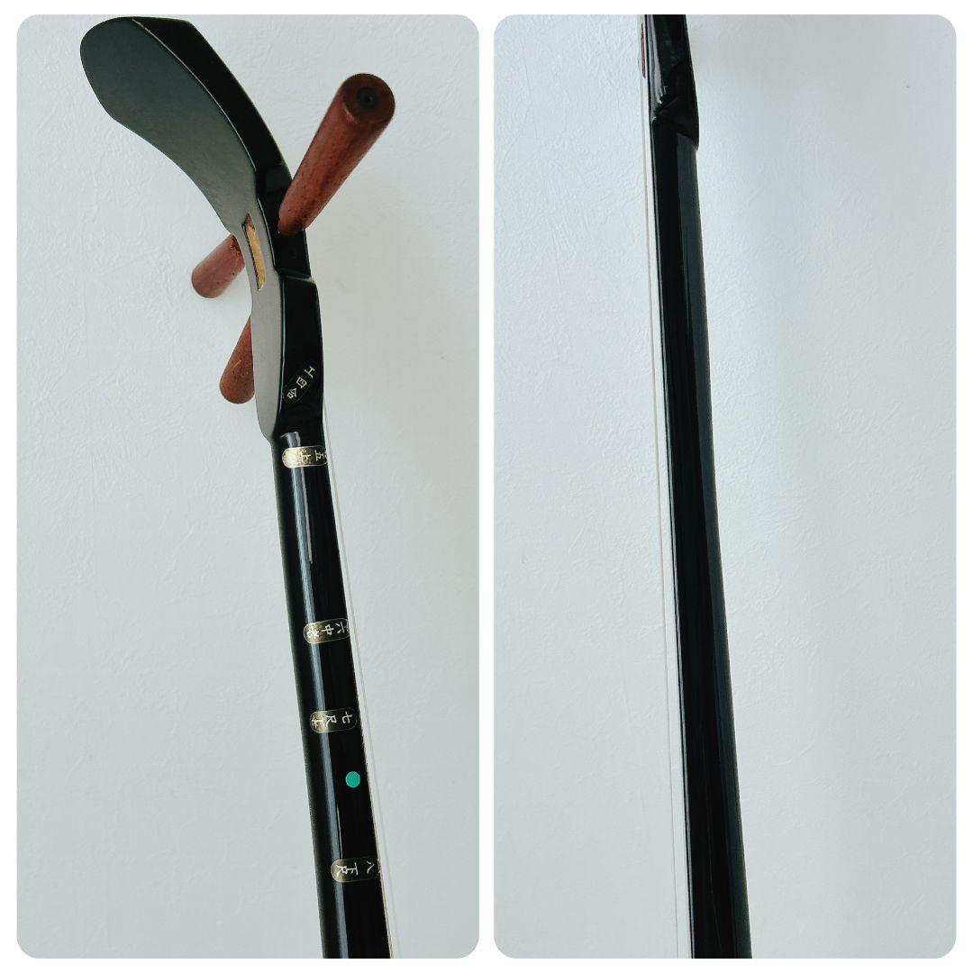 ✨美品✨勘所シール貼付あり✨ 沖縄三線 人工革 人工蛇革 本体のみ 蛍光イエロー