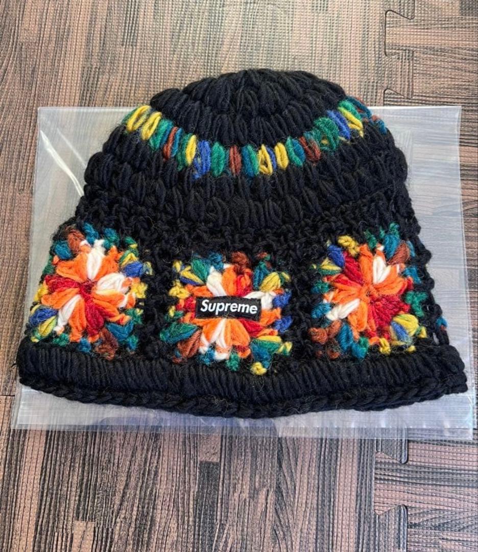 帽子 supreme Crochet Beanie black