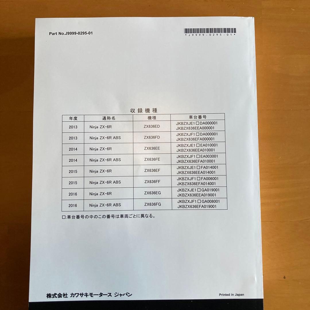 美品 Kawasaki Ninja ZX-6R サービスマニュアル