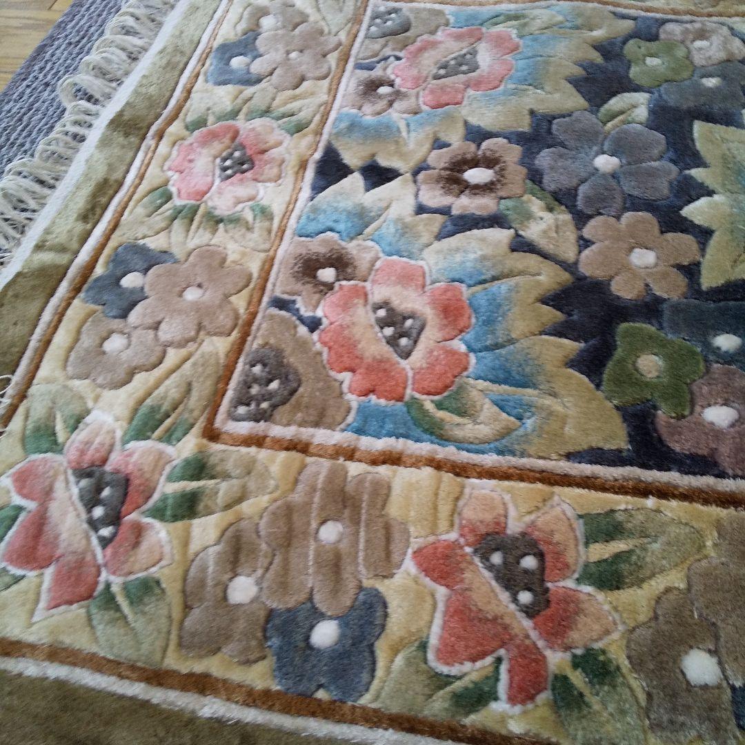 ★値下げ★緞通マット 花柄 玄関マット