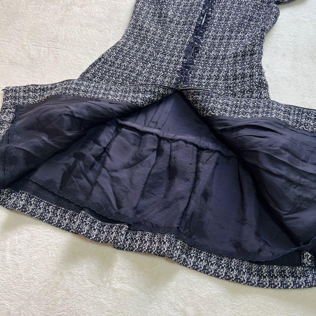 フォクシー 定価13万 ツイードワンピース フロントジップ 38