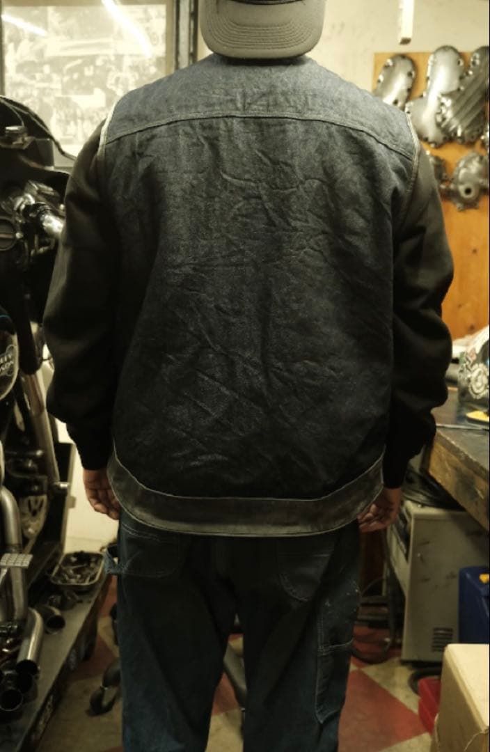 sams サムズ デニムベスト レザー切替 長瀬智也 野村周平 - メルカリ