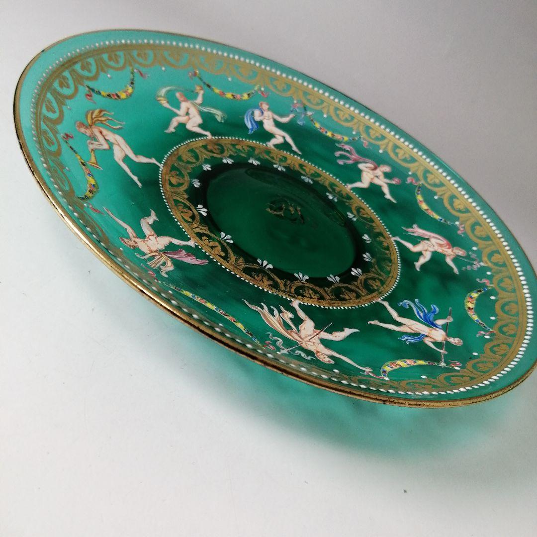 イタリア　ベネチアングラス　ヴェネツィア　ムラノ　エナメル彩　金彩　皿　ボウル