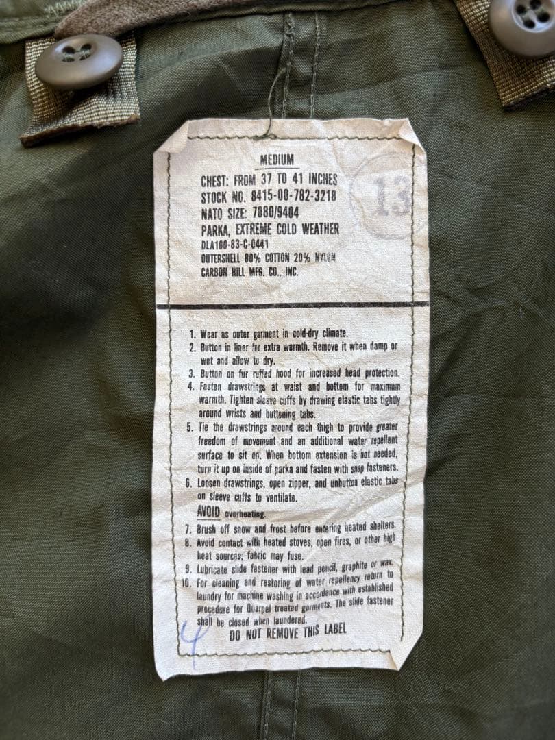 80s M-65 フィッシュテールパーカ フルセット Mサイズ