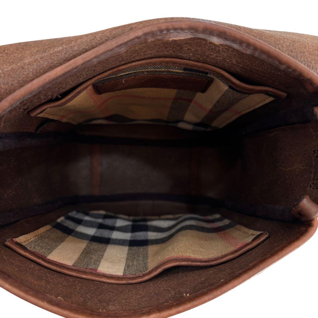 Burberry バーバリー　本革　ショルダーバッグ 茶 ヴィンテージ　レザー