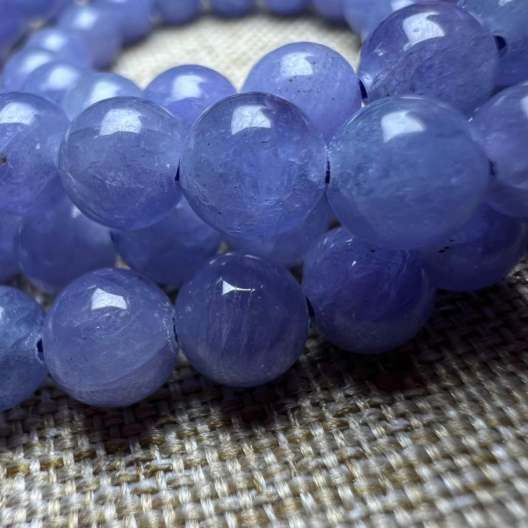 高品質 タンザナイト 5.5mm 54cm 3連ブレスレット 天然石