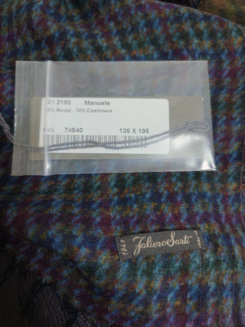 ファリエロ サルティ　Faliero Sarti　ストール　千鳥格子　グラデ