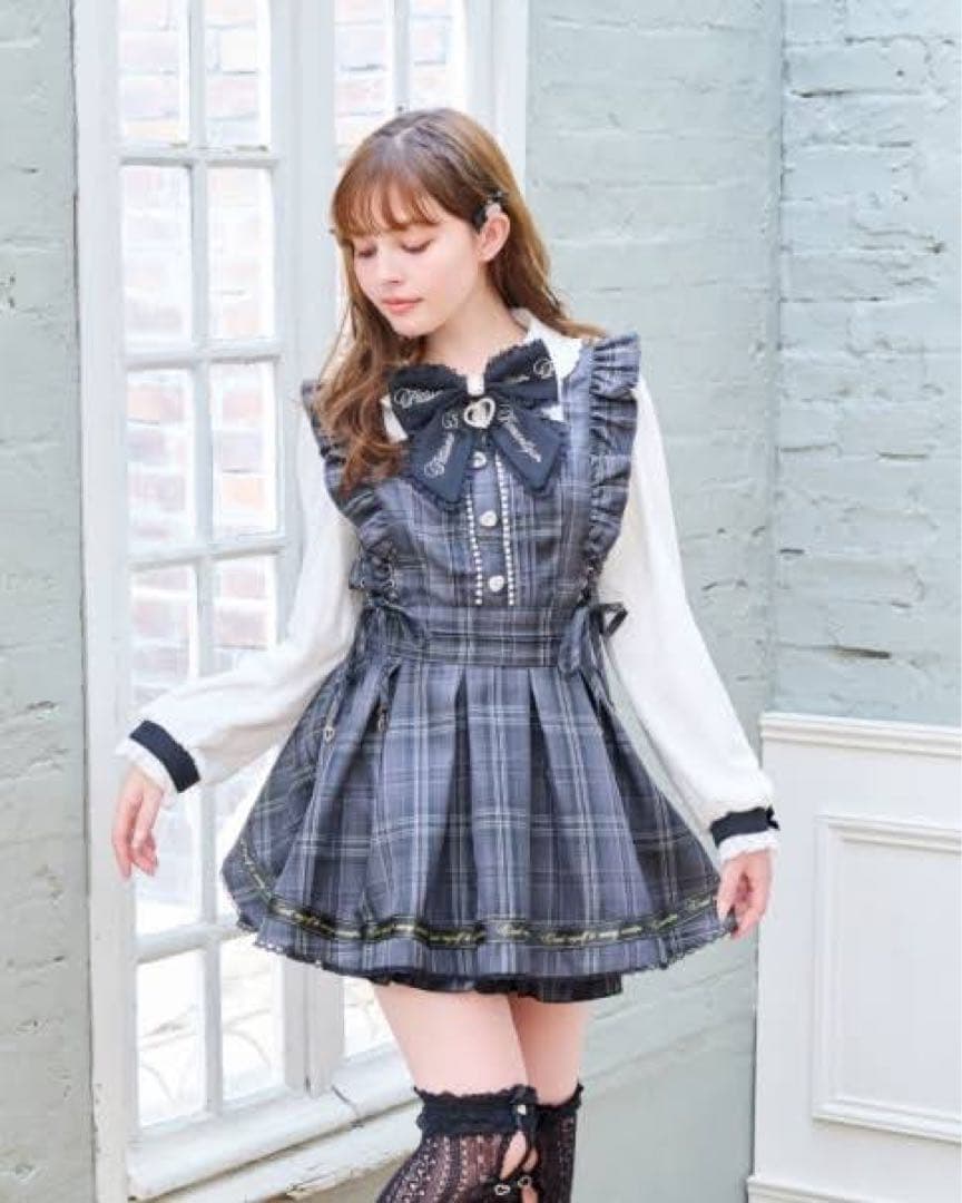 LIZLISA バックカシュクールセットアップ リズリサ チェック 量産系