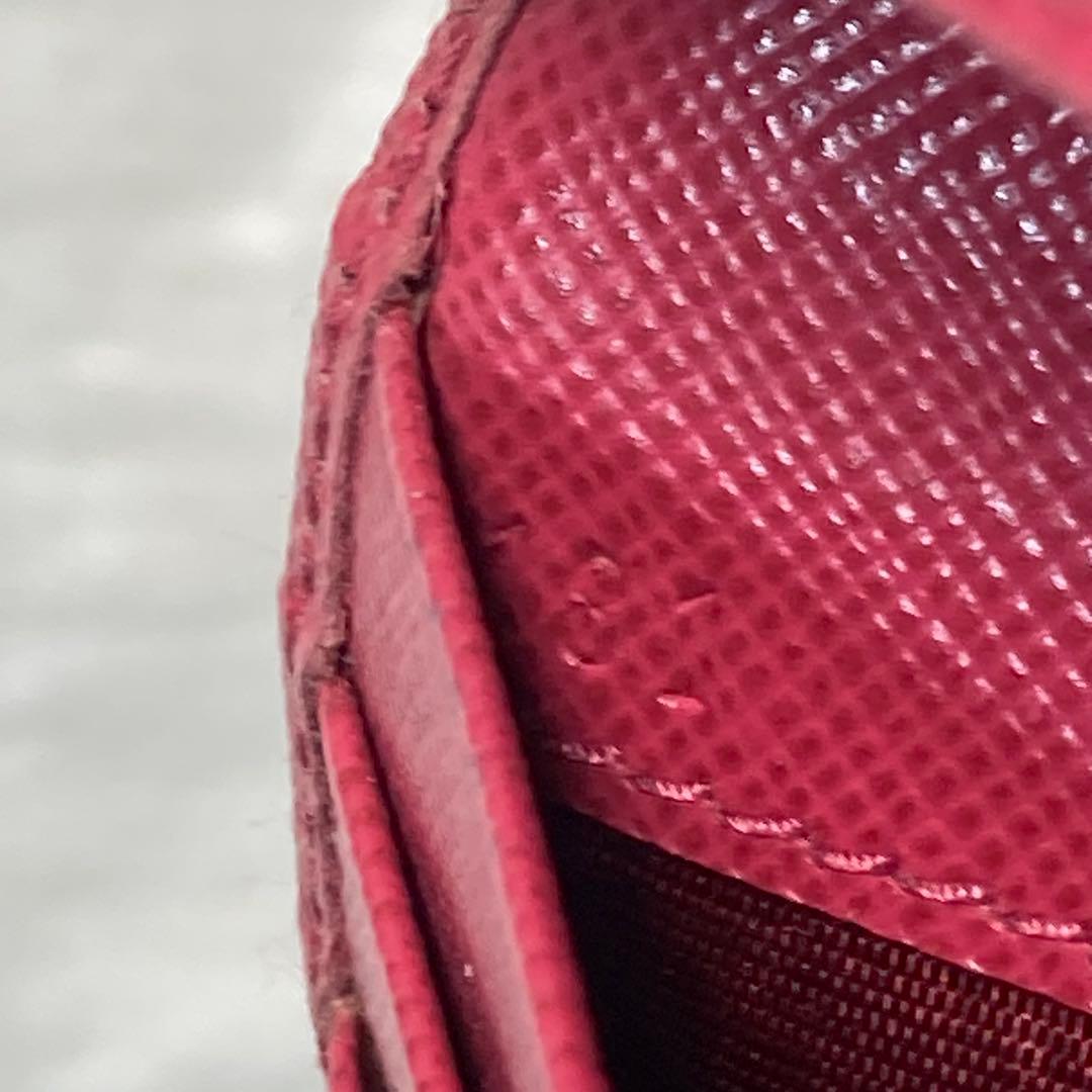 希少デザイン　PRADA プラダ　トライアングル　三角ロゴ　ピンク　財布　ロング