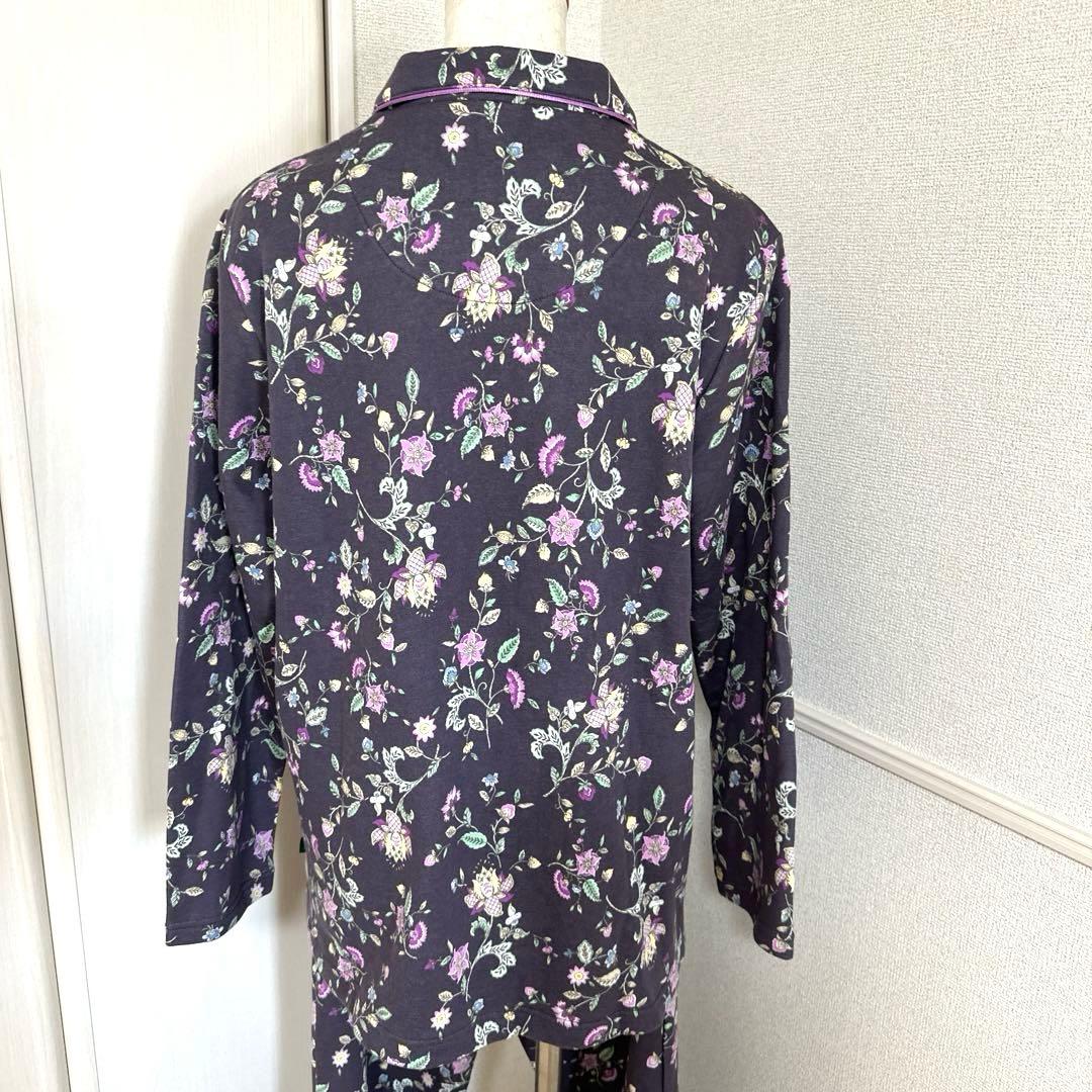 新品未使用タグ付　日本製ワコールミントン　吸湿発熱素材暖かパジャマLサイズ　濃紫