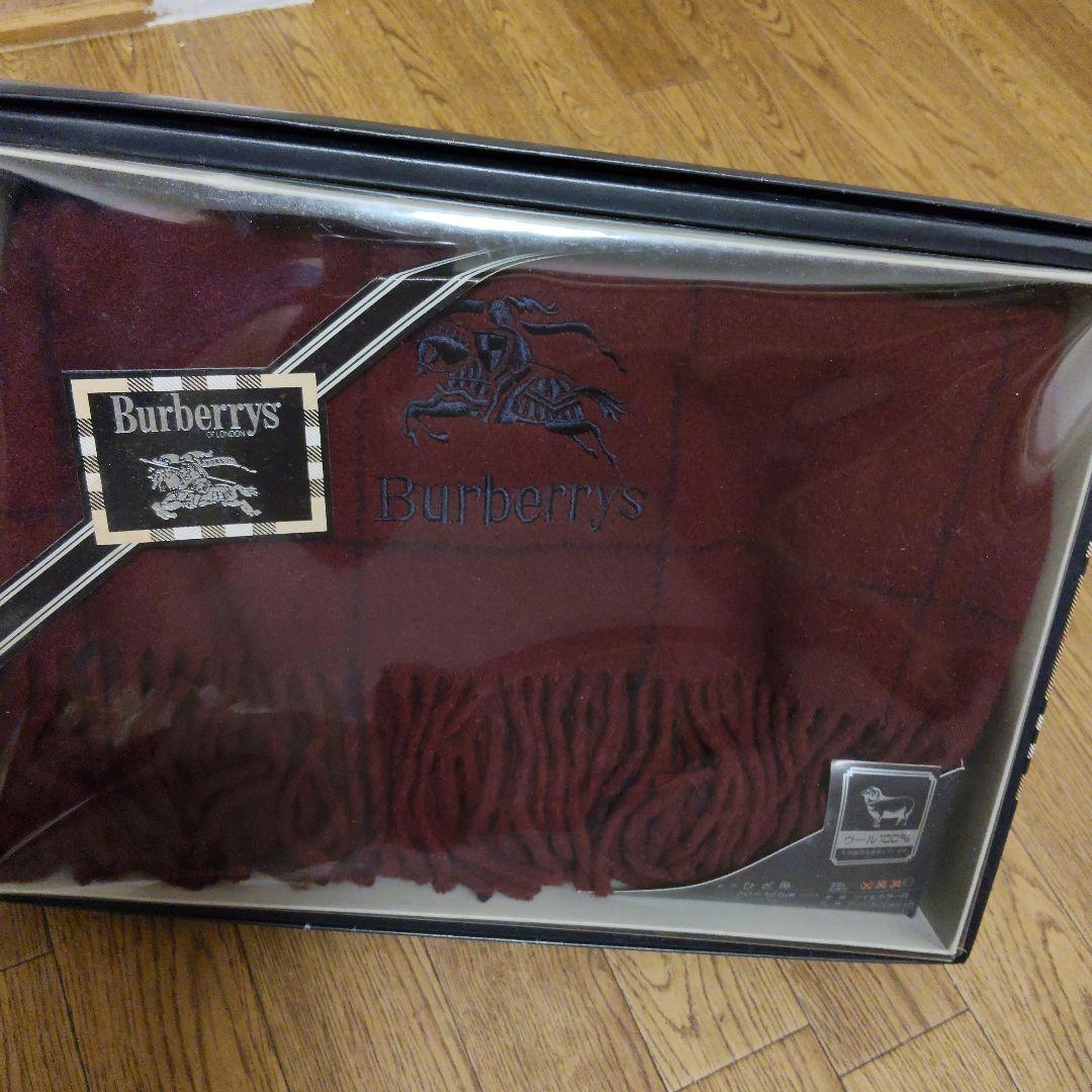 Burberrys バーガンディ フリンジ付きブランケット バーバリーズ Burberrys ひざ掛け ブランケット マフラーもOK ノバ