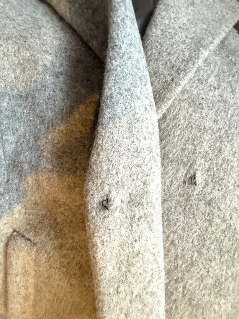 超美品 feerique アルパカ混 厚手 ロングコート グレー 2