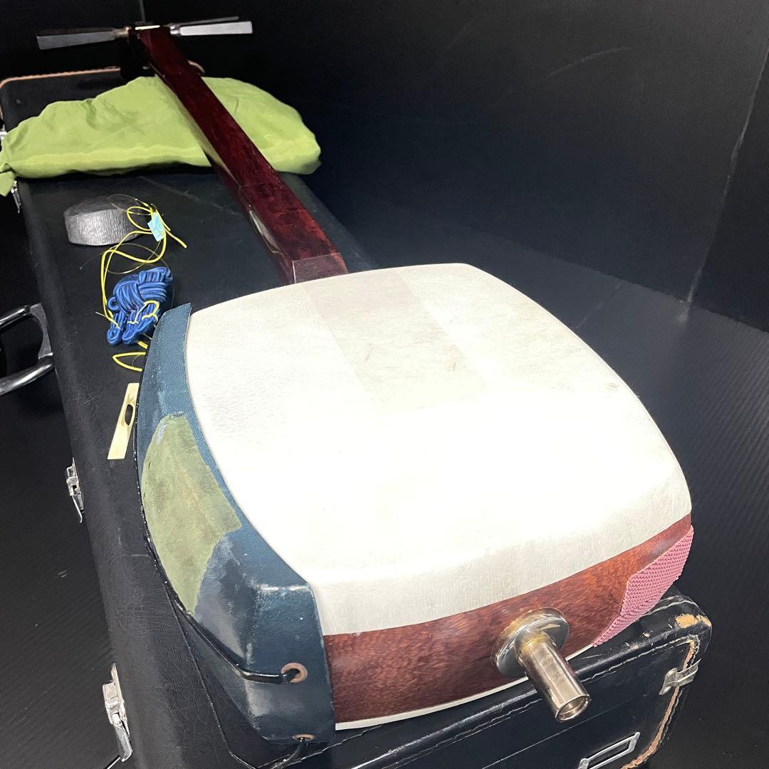 【職人技フルメンテ済み】 津軽三味線 トチ棹 一本溝 紅木 超重量 美品