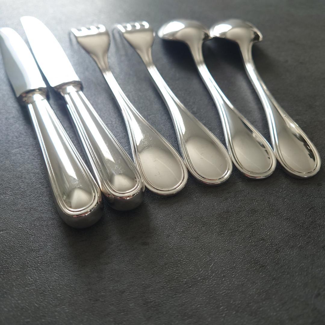 美品 クリストフル アルビ デザート ナイフ フォーク スプーン 6点
