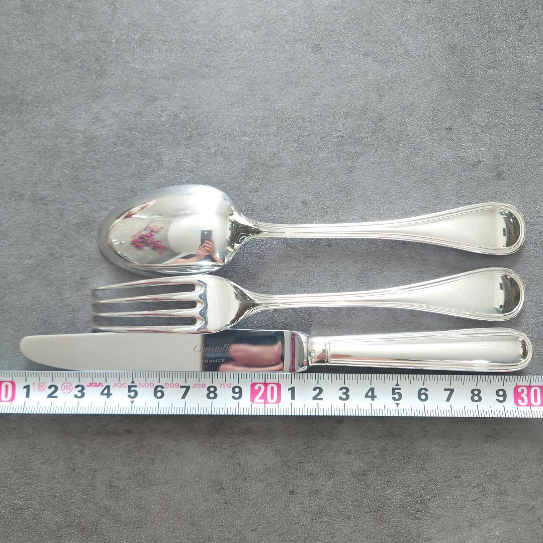 美品 クリストフル アルビ デザート ナイフ フォーク スプーン 6点