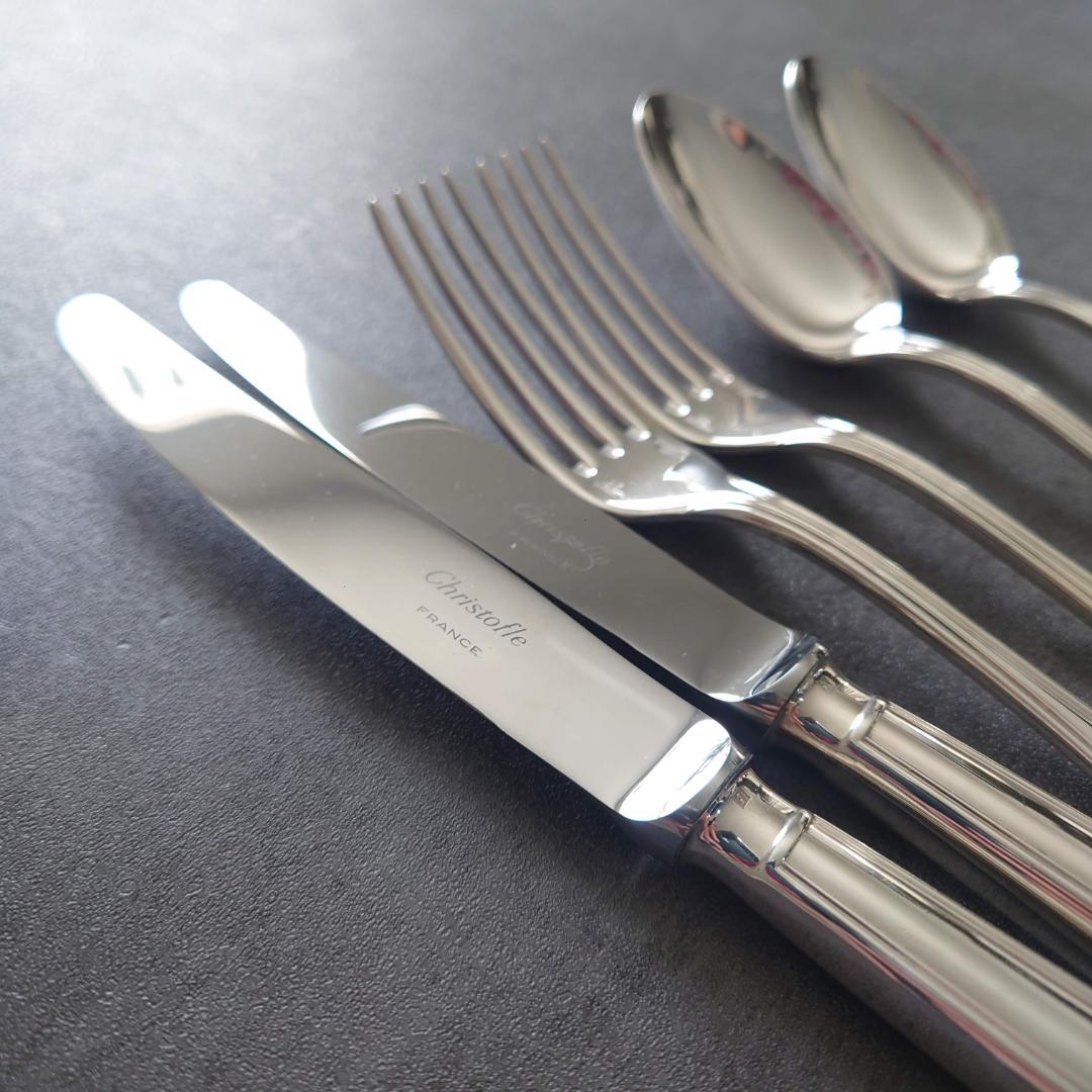 美品 クリストフル アルビ デザート ナイフ フォーク スプーン 6点