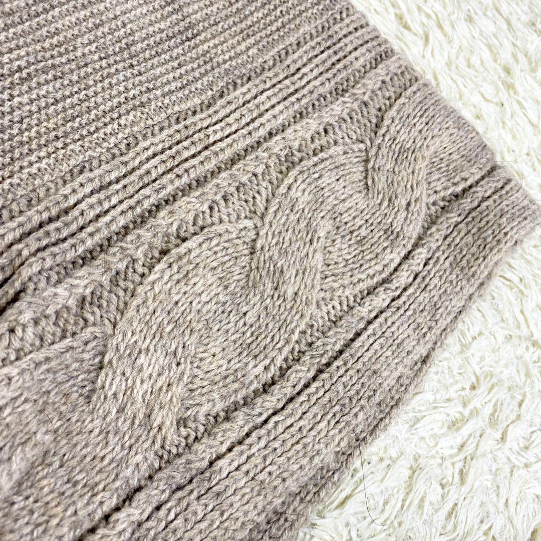 【美品】バーバリー ケーブルニットポンチョ ケープコート 38 ベージュ