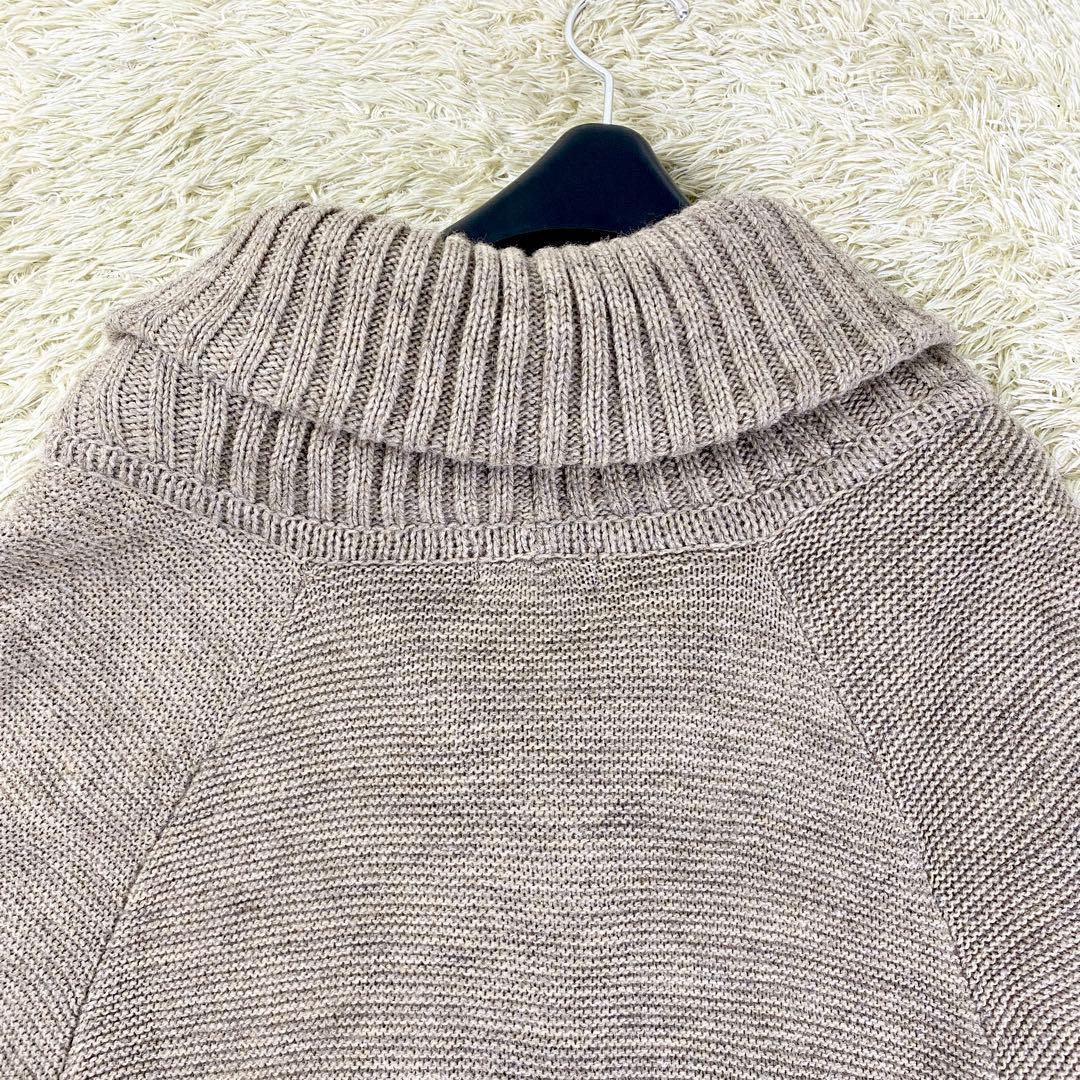 【美品】バーバリー ケーブルニットポンチョ ケープコート 38 ベージュ