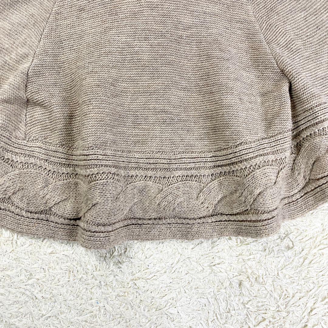 【美品】バーバリー ケーブルニットポンチョ ケープコート 38 ベージュ