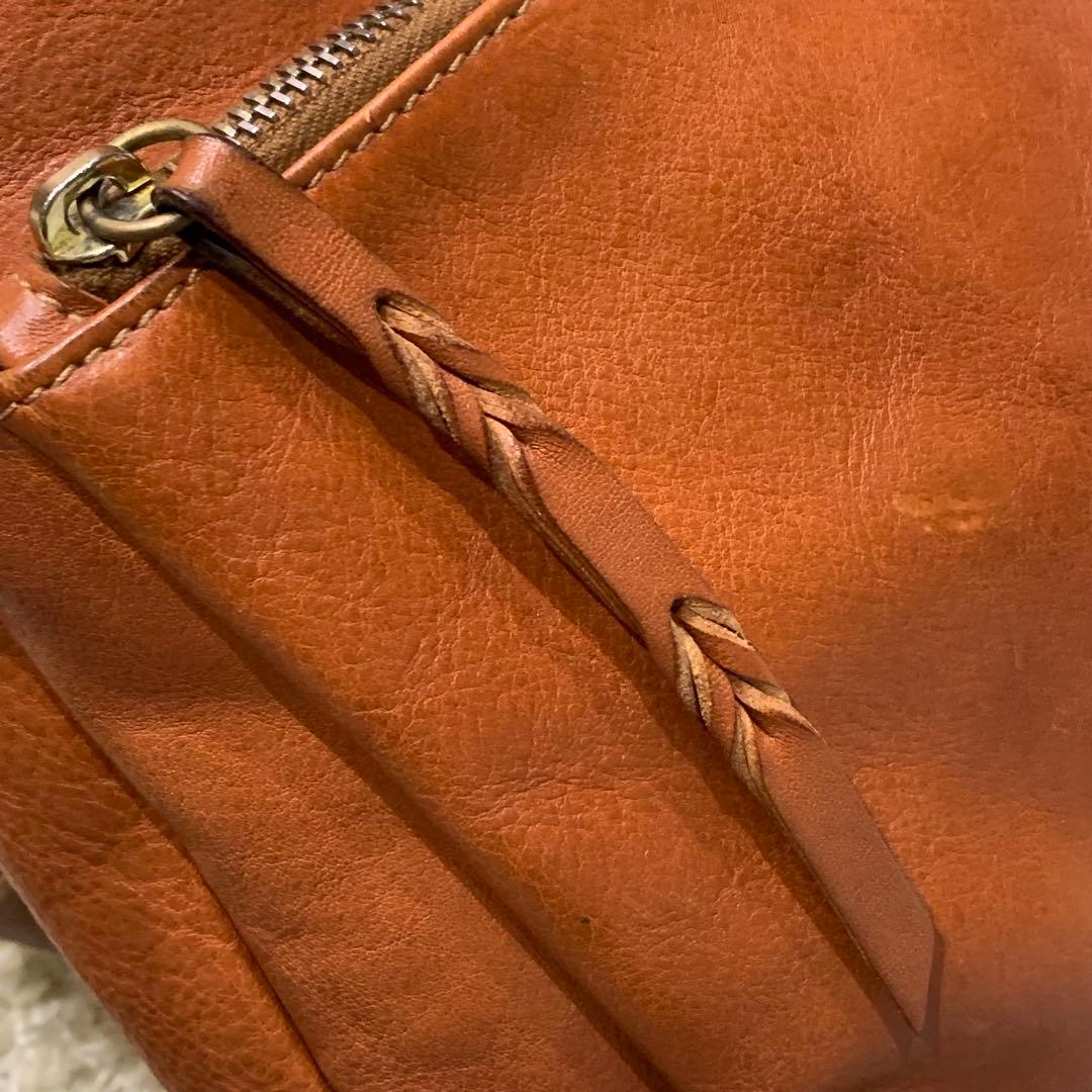 asa　イルビゾンテ リュック オールレザー ロゴ型押し ブラウン