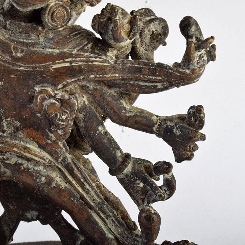 中国　古銅　チベット仏　歓喜仏　仏像　時代箱付　D　R9110