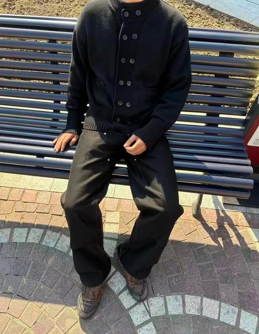 即日発送 Taiga Takahashi ブラック ニットカーディガン 42