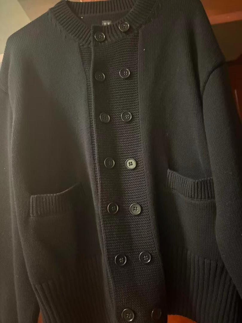 即日発送 Taiga Takahashi ブラック ニットカーディガン 42