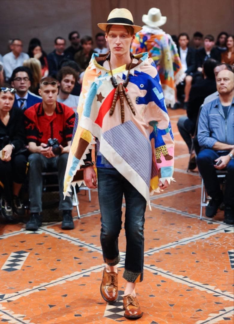 ジュンヤワタナベ　リーバイス　バティック柄裏地 リーバイスダメージ加工デニム　M