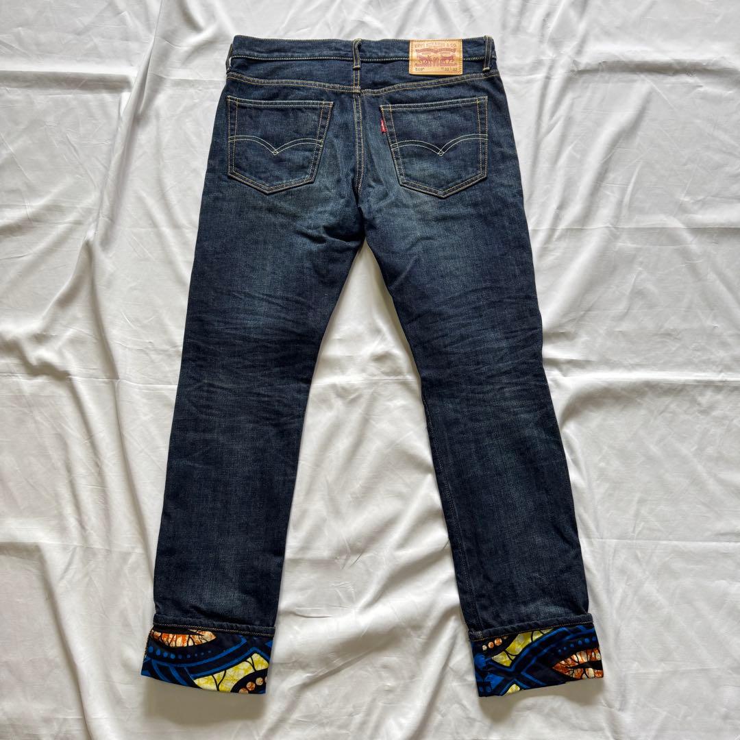 ジュンヤワタナベ　リーバイス　バティック柄裏地 リーバイスダメージ加工デニム　M