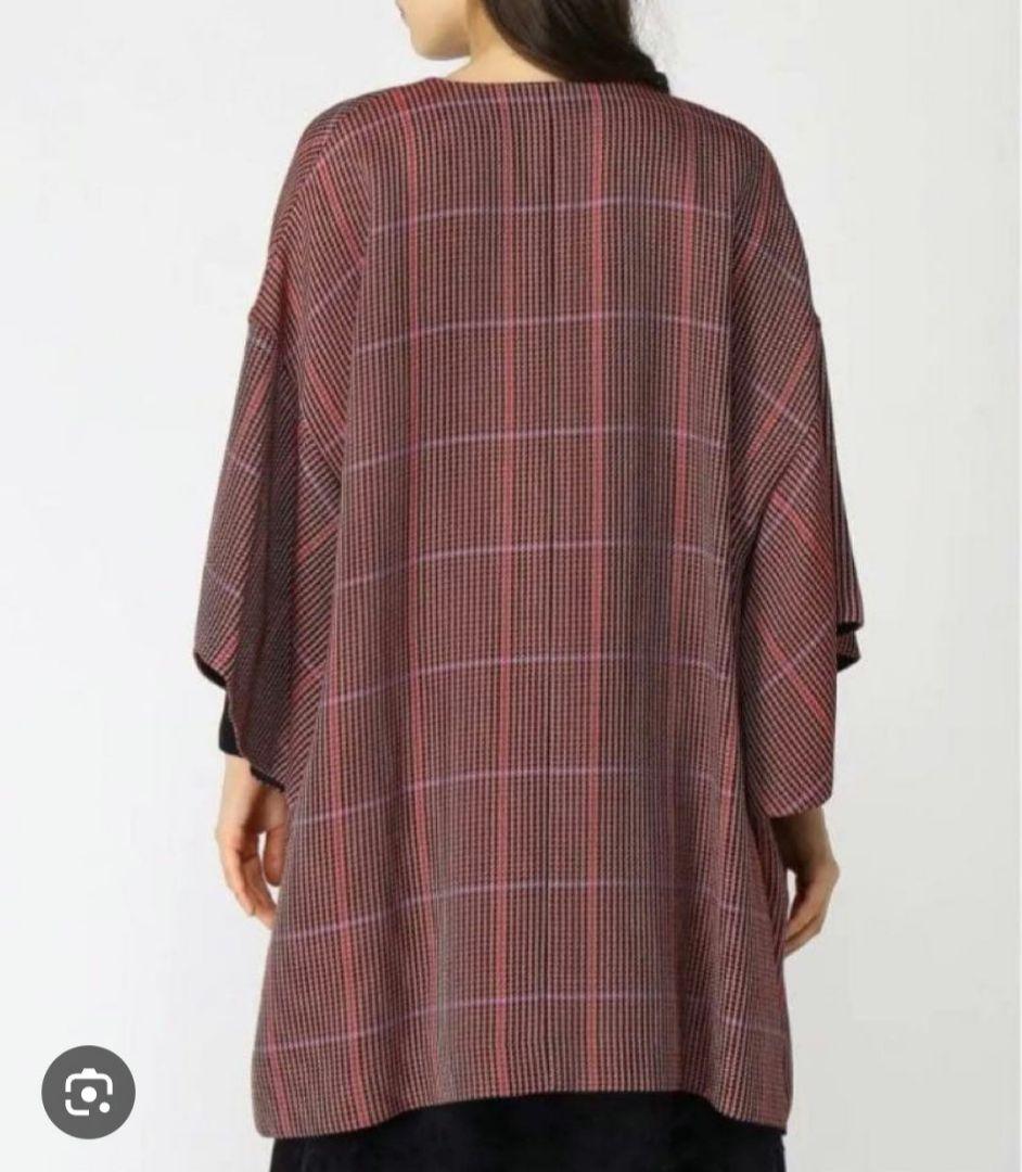 【極美品】ランバンオンブルー ポンチョ風コート 千鳥柄 チェック レリアン