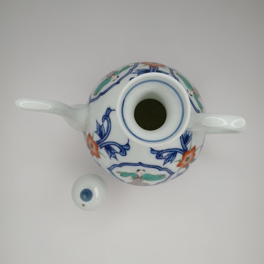 有田焼(鍋島焼)　瀬兵窯　色絵唐人図　醤油さし 調味料入れ