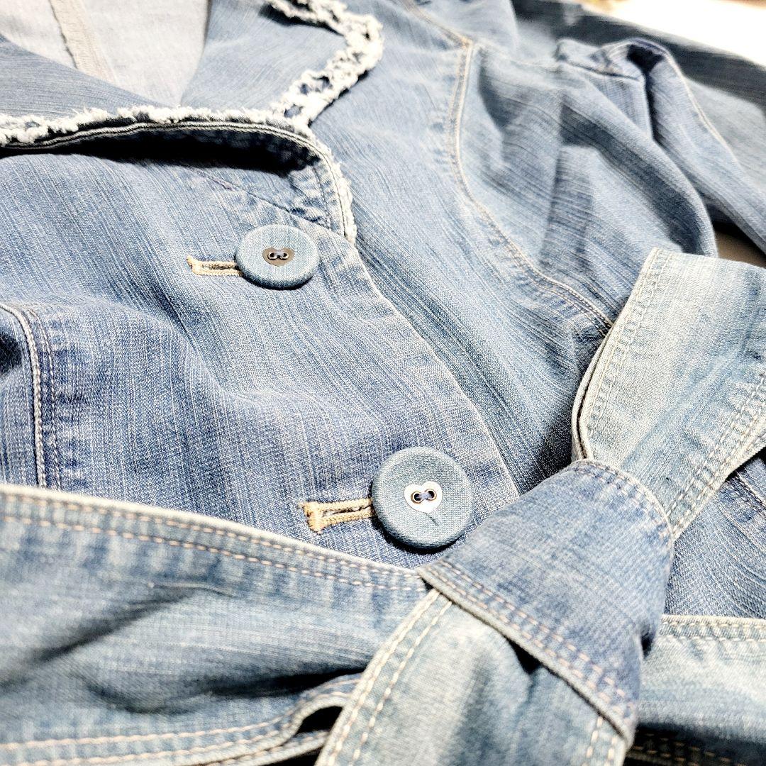 エムズグレイシー トレンチコート デニム フリル ハート ベルト 38 M