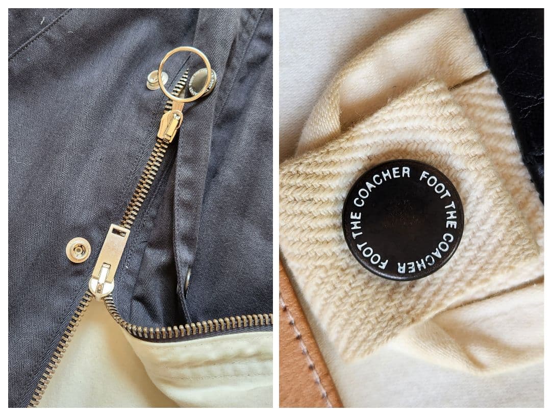 フットザコーチャー ジャケット ノーカラー ダブルジップ サファリ