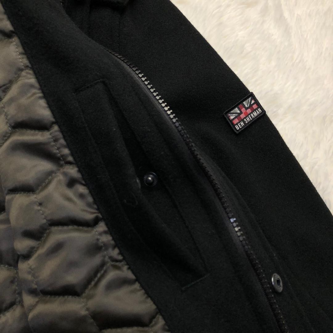 Ben Sherman ウール フード付き モッズコート キルティング裏地 比翼