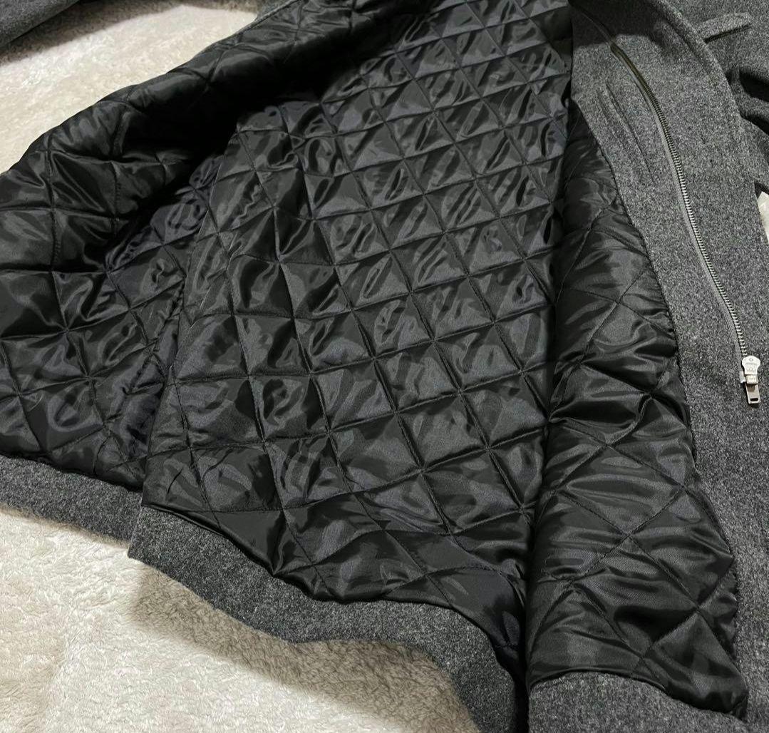 ラコステ 2way 中綿 ダッフルコート ロング グレー ウール LACOSTE