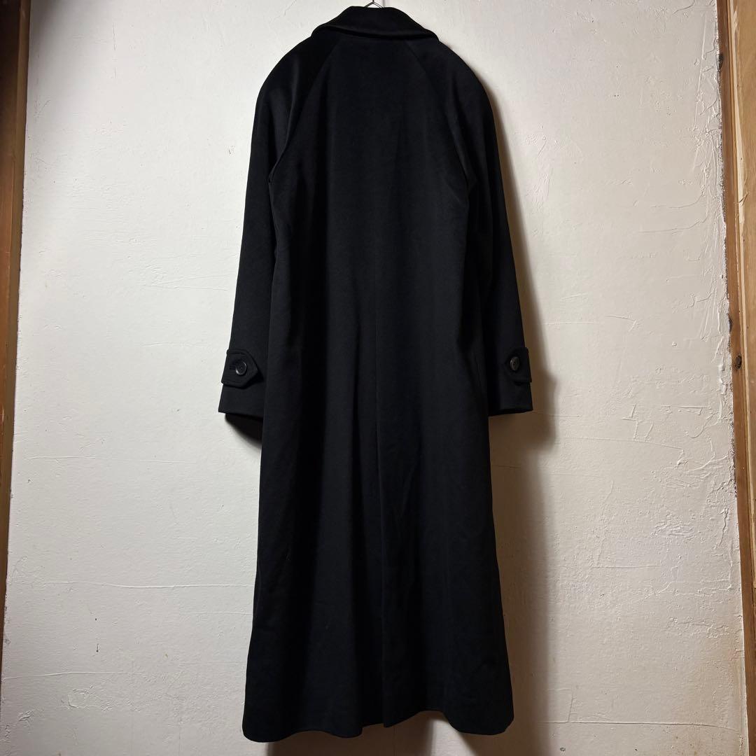 【ピュアカシミア100%　ブラック　黒　ロング丈　7号　古着　】