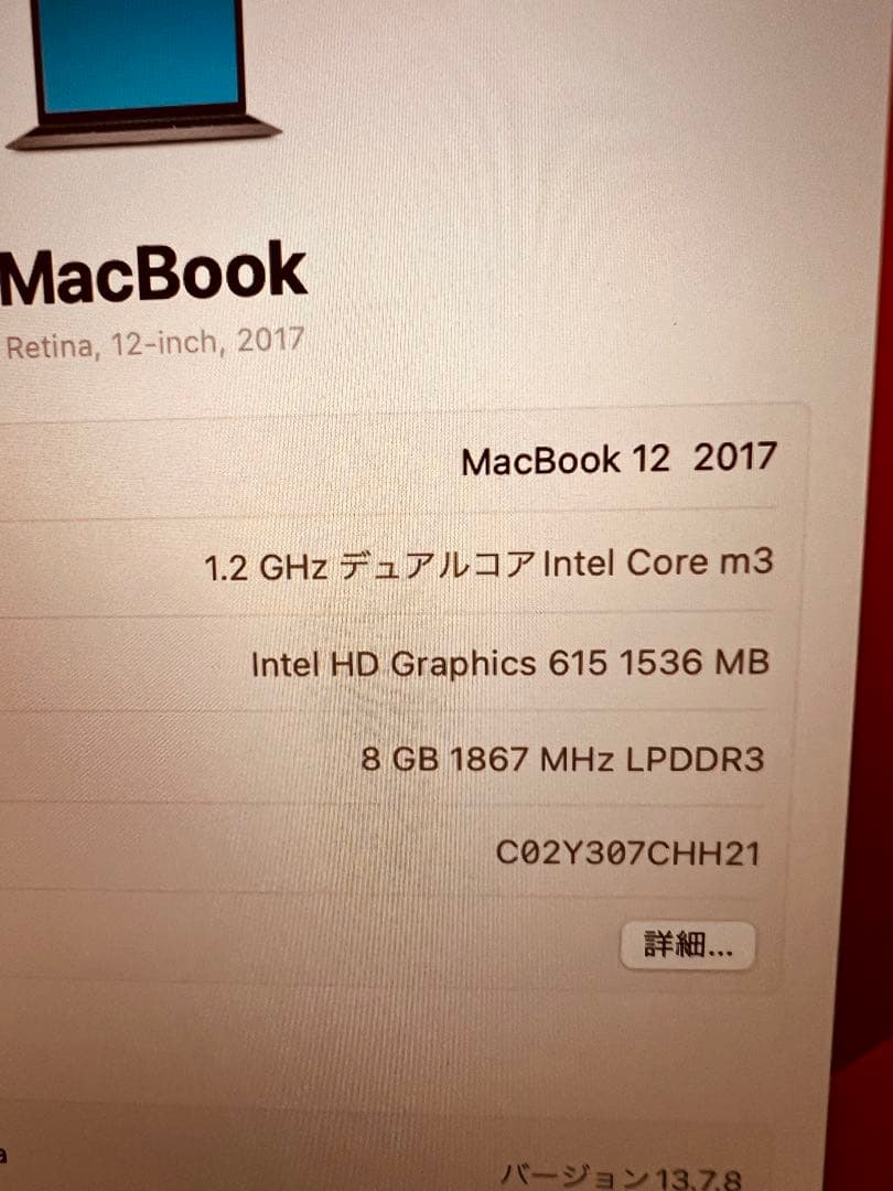 MacBook本体 2017 Apple MacBook12 8GB 256GB