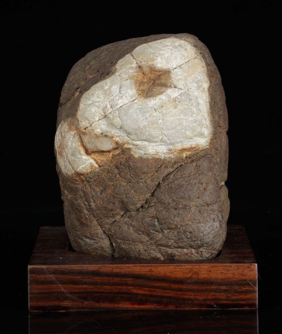 菊花石　花紋石 自然石 台座付 2.1kg 水石 置物 盆石 鑑賞石 原石 美石