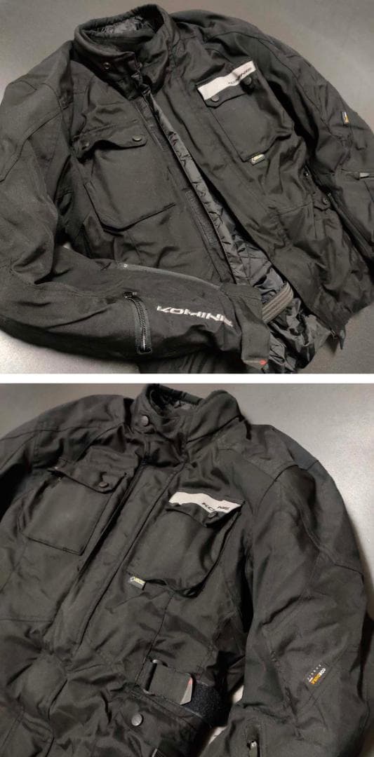 美品 コミネ 防水ライディングジャケット 黒 ゴアテックス ウィンタージャケット