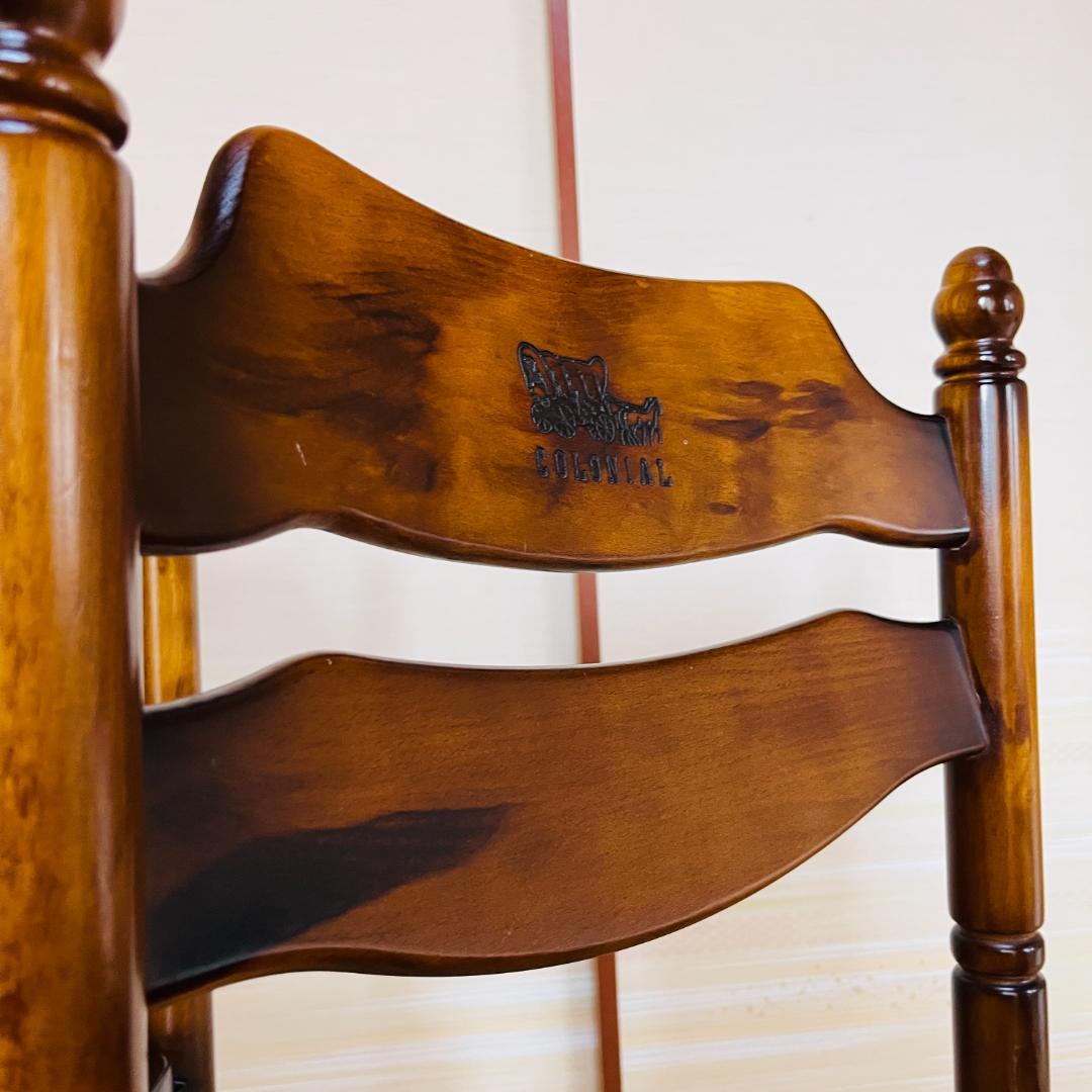 90年代】オールドカリモク コロニアル ダイニングチェア 馬車刻印 2脚