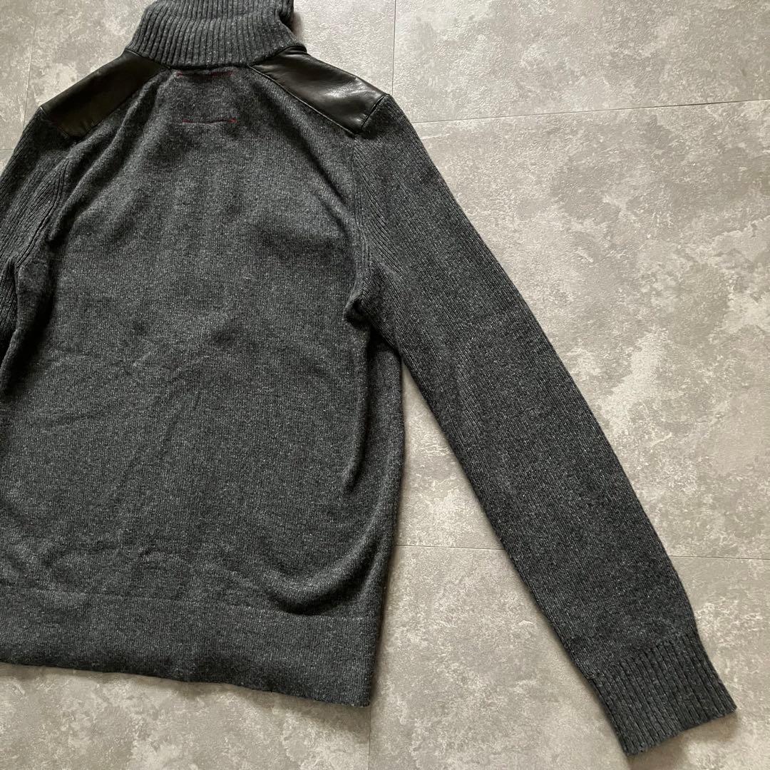 banana republic fur ds knit 切替 羊革