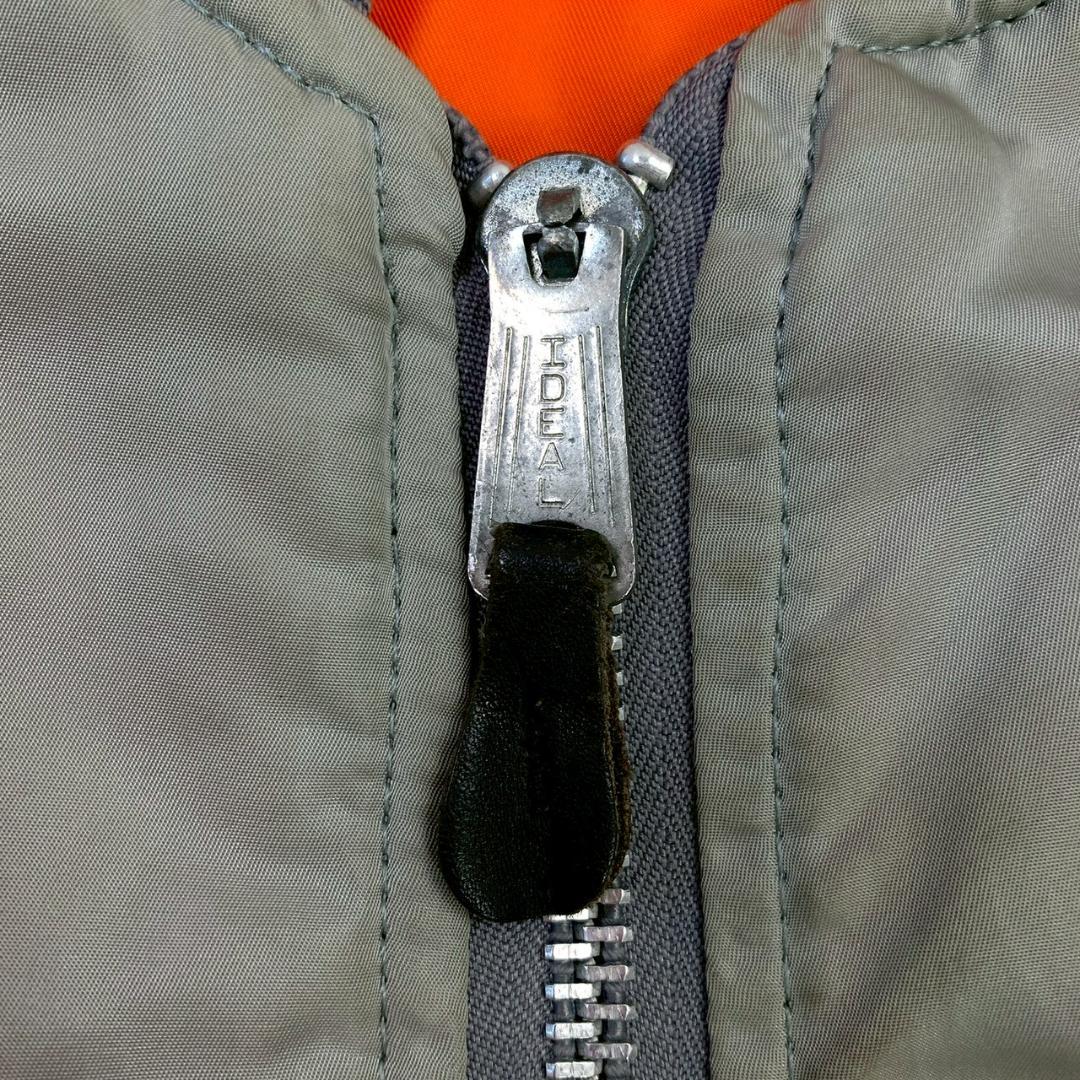 希少カラー★ 90s USA製 ALPHA MA-1 シルバー L　D821