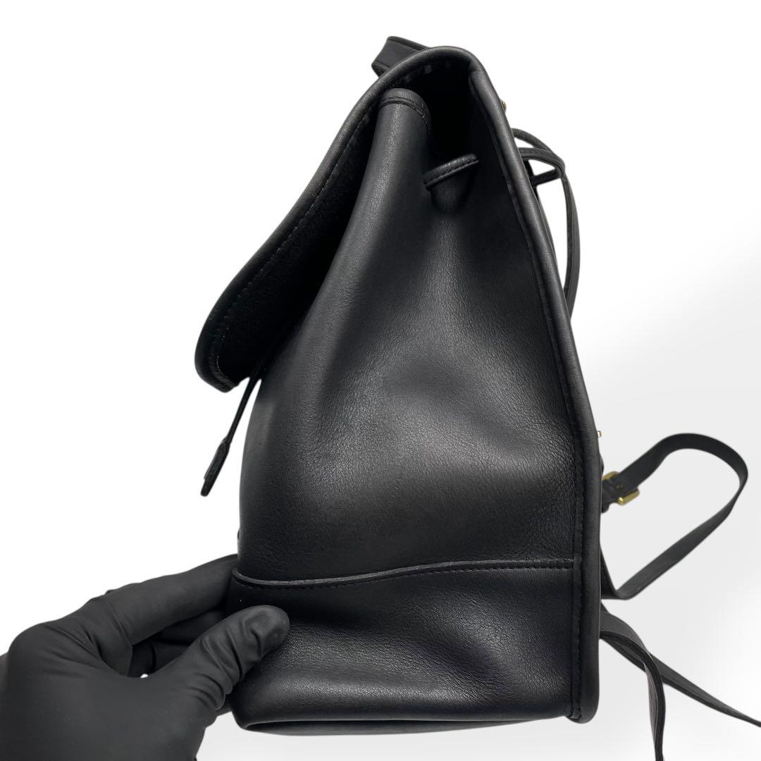 極美品　COACH オールドコーチ　リュック　USA製　ブラック　レザー　本革