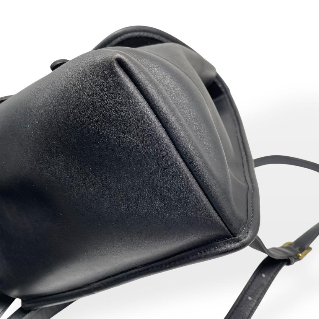 極美品　COACH オールドコーチ　リュック　USA製　ブラック　レザー　本革